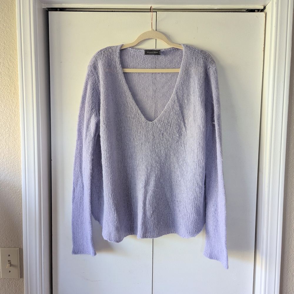 Wooden Ships Lavender V-Neck Sweater